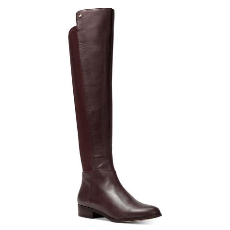 michael michael kors bromley leather knee high stretch boots|Michael Kors flat boots.